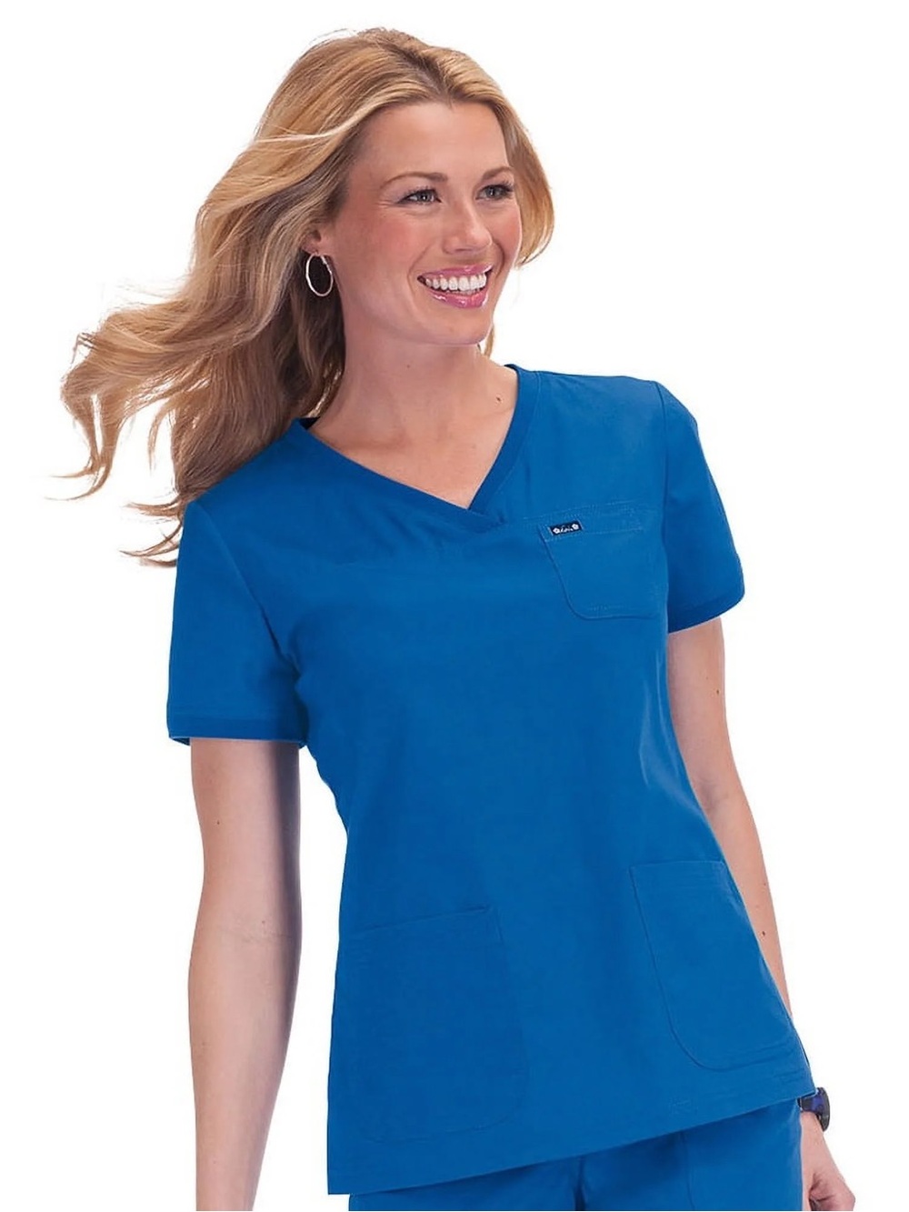 koi Royal Blue V-Neck Short Sleeve Scrub Top
